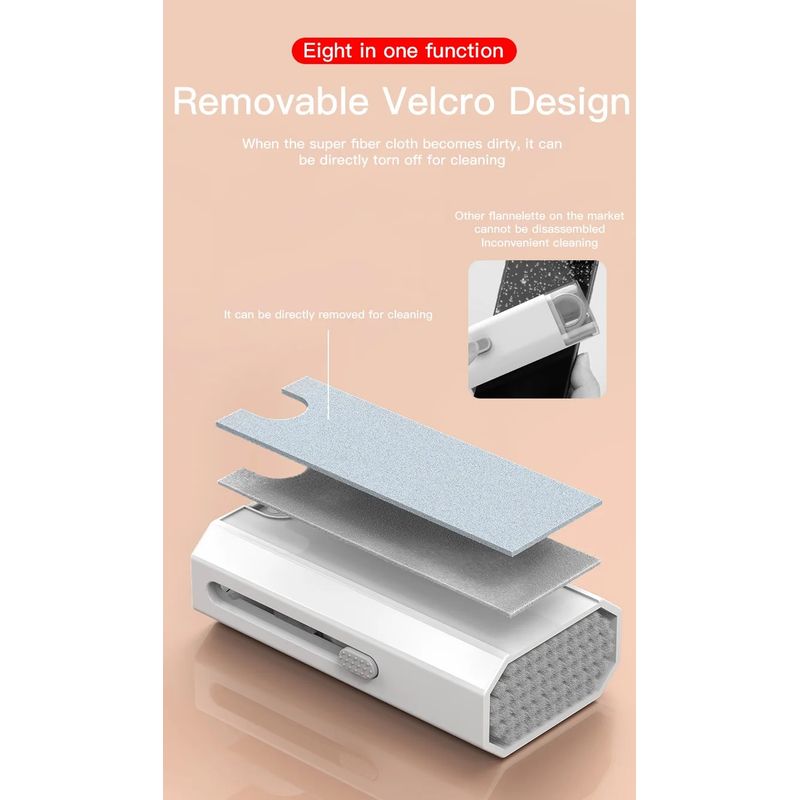 Laptop, Telefoane si Tablete - Wearables si gadgeturi - Wearables - Accesorii wearables - Kit perii si instrumente multifunctionale de curatare tastaturi, telefoane, aparatura electronica 8 in 1 MDRO - Infinity.ro