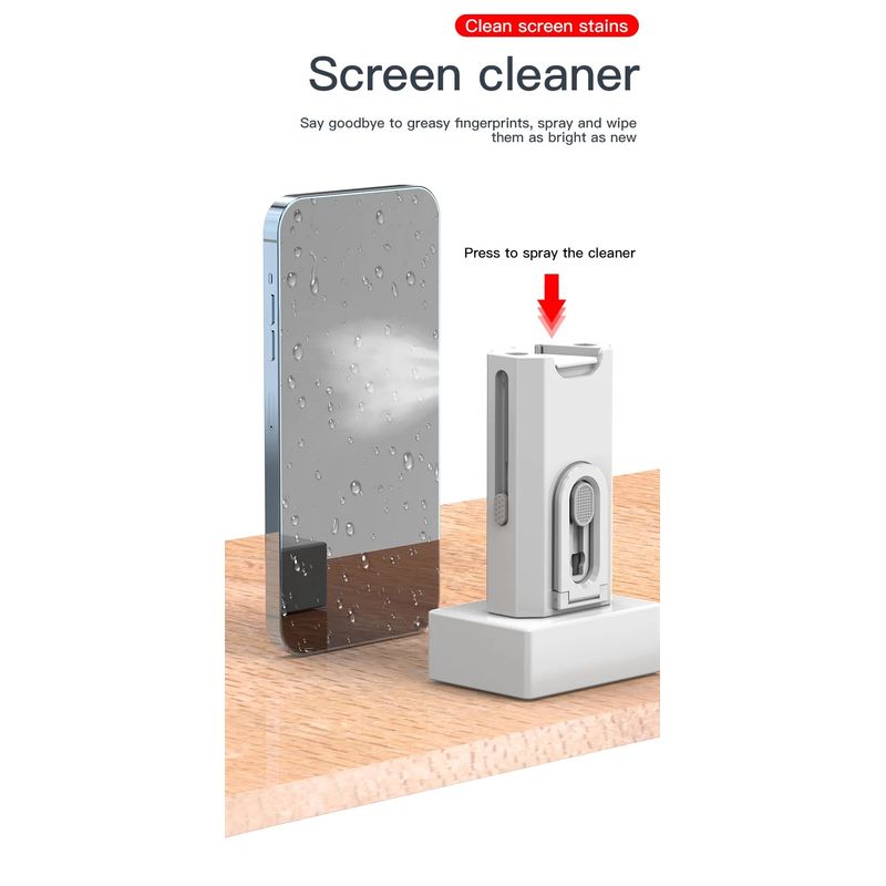 Laptop, Telefoane si Tablete - Wearables si gadgeturi - Wearables - Accesorii wearables - Kit perii si instrumente multifunctionale de curatare tastaturi, telefoane, aparatura electronica 8 in 1 MDRO - Infinity.ro