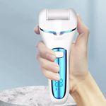 Ingrijire personala si Cosmetice - Manichiura si pedichiura - Pile cosmetice - Pila electrica pentru calcaie, 3 role, 2 viteze, afisaj LED, lumina LED, incarcare prin USB, albastra - Infinity.ro