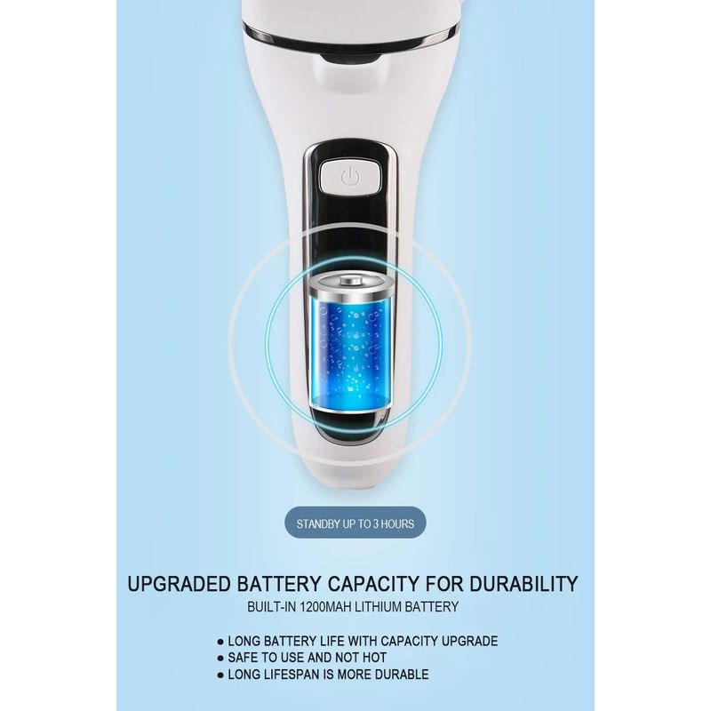 Ingrijire personala si Cosmetice - Manichiura si pedichiura - Pile cosmetice - Pila electrica pentru calcaie, 3 role, 2 viteze, afisaj LED, lumina LED, incarcare prin USB, alba - Infinity.ro