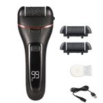 Ingrijire personala si Cosmetice - Manichiura si pedichiura - Pile cosmetice - Pila electrica pentru calcaie, 3 role, 2 viteze, afisaj LED, lumina LED, incarcare prin USB, neagra - Infinity.ro