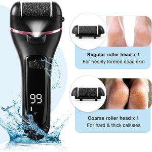 Pila electrica pentru calcaie, 3 role, 2 viteze, afisaj LED, lumina LED, incarcare prin USB, neagra