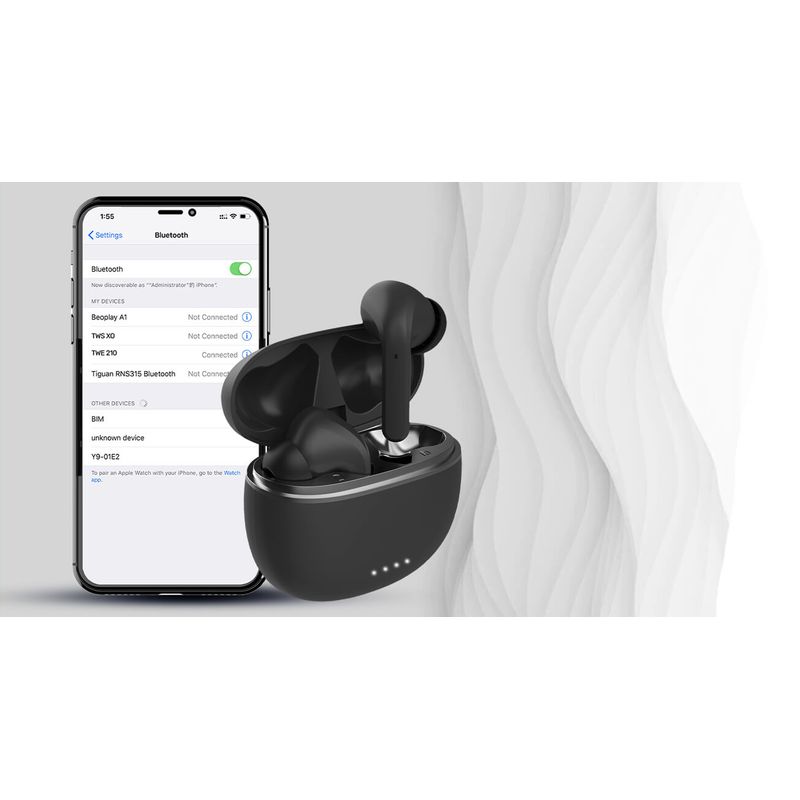 TV, Audio-Video si Foto - Portabile audio - Casti audio - Casti audio wireless Forever TWE-210 culoare neagra cu husa de incarcare - Infinity.ro