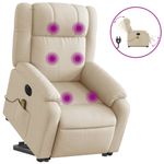 Ingrijire personala si Cosmetice - Sanatate si wellness - Articole wellness - Fotolii de masaj - Fotoliu electric de masaj rabatabil cu ridicare, crem, textil - Infinity.ro