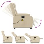 Ingrijire personala si Cosmetice - Sanatate si wellness - Articole wellness - Fotolii de masaj - Fotoliu electric de masaj rabatabil cu ridicare, crem, textil - Infinity.ro