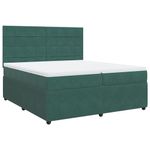 Casa si Gradina - Mobilier - Paturi si accesorii - Paturi - Pat box spring cu saltea, verde inchis, 200x200 cm, catifea - Infinity.ro