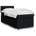Casa si Gradina - Mobilier - Paturi si accesorii - Paturi - Pat box spring cu saltea, negru, 80x200 cm, textil - Infinity.ro