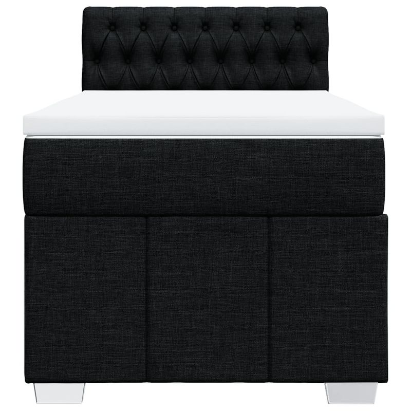 Casa si Gradina - Mobilier - Paturi si accesorii - Paturi - Pat box spring cu saltea, negru, 80x200 cm, textil - Infinity.ro