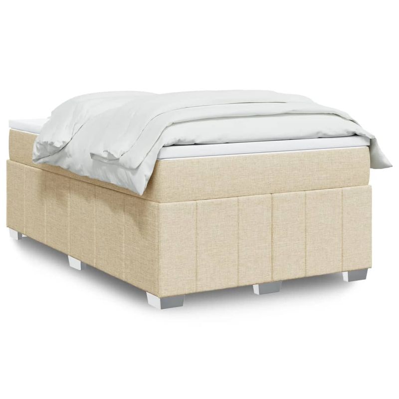 Casa si Gradina - Mobilier - Paturi si accesorii - Paturi - Pat continental cu saltea, crem, 120x190 cm, textil - Infinity.ro