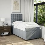 Casa si Gradina - Mobilier - Paturi si accesorii - Paturi - Pat continental cu saltea, gri deschis, 80x200 cm, textil - Infinity.ro