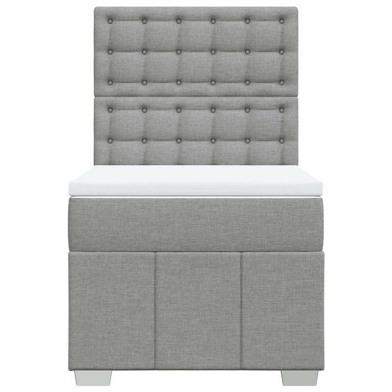 Casa si Gradina - Mobilier - Paturi si accesorii - Paturi - Pat continental cu saltea, gri deschis, 80x200 cm, textil - Infinity.ro