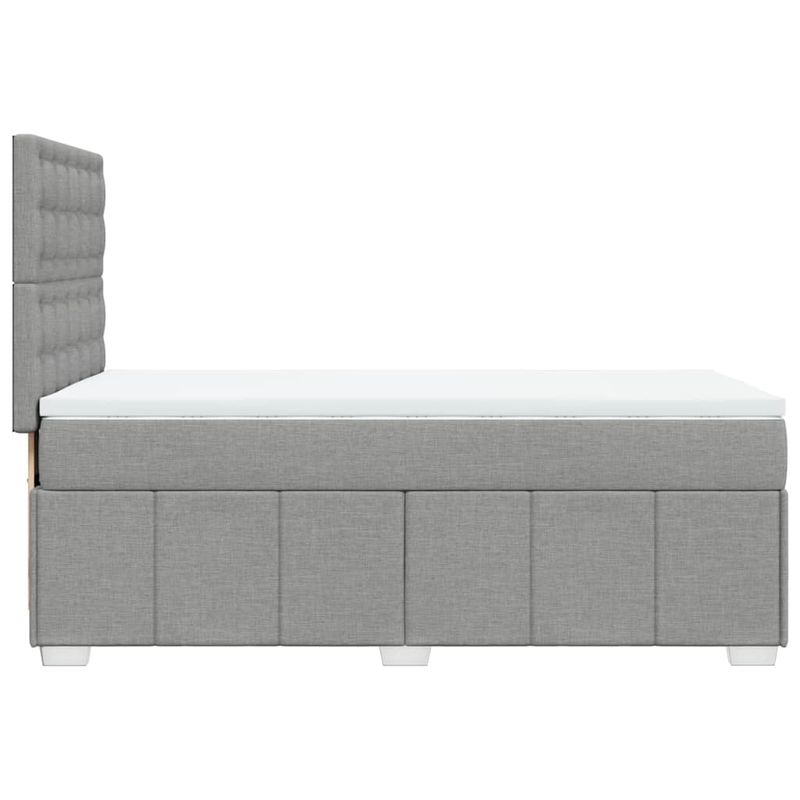 Casa si Gradina - Mobilier - Paturi si accesorii - Paturi - Pat continental cu saltea, gri deschis, 80x200 cm, textil - Infinity.ro