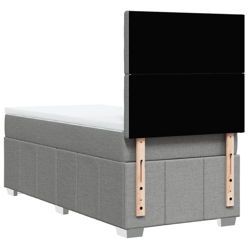 Casa si Gradina - Mobilier - Paturi si accesorii - Paturi - Pat continental cu saltea, gri deschis, 80x200 cm, textil - Infinity.ro