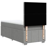 Casa si Gradina - Mobilier - Paturi si accesorii - Paturi - Pat box spring cu saltea, gri deschis, 90x190 cm, textil - Infinity.ro