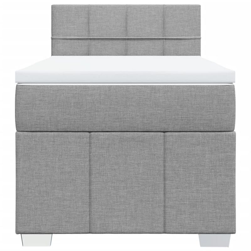 Casa si Gradina - Mobilier - Paturi si accesorii - Paturi - Pat continental cu saltea, gri deschis, 80x200 cm, textil - Infinity.ro