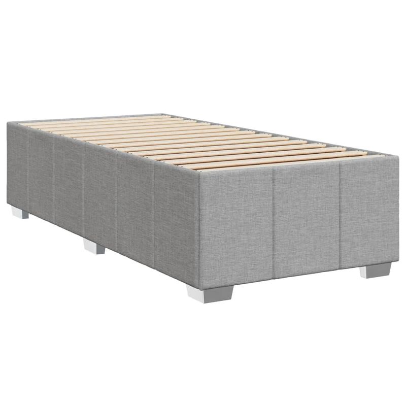 Casa si Gradina - Mobilier - Paturi si accesorii - Paturi - Pat continental cu saltea, gri deschis, 80x200 cm, textil - Infinity.ro