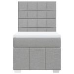 Casa si Gradina - Mobilier - Paturi si accesorii - Paturi - Pat box spring cu saltea, gri deschis, 90x190 cm, textil - Infinity.ro