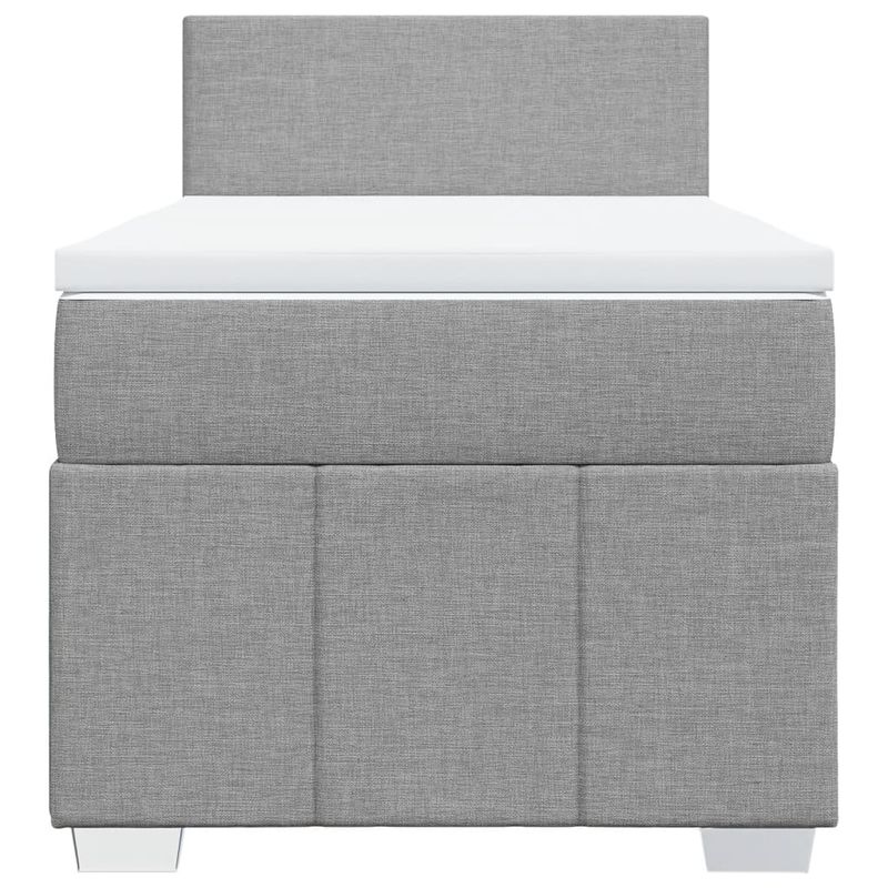Casa si Gradina - Mobilier - Paturi si accesorii - Paturi - Pat box spring cu saltea, gri deschis, 90x200 cm, textil - Infinity.ro