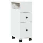 Casa si Gradina - Mobilier - Dulapuri si sifoniere - Dulapuri - Dulap de baie ingust cu roti, alb, lemn prelucrat - Infinity.ro