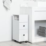 Casa si Gradina - Mobilier - Dulapuri si sifoniere - Dulapuri - Dulap de baie ingust cu roti, alb, lemn prelucrat - Infinity.ro