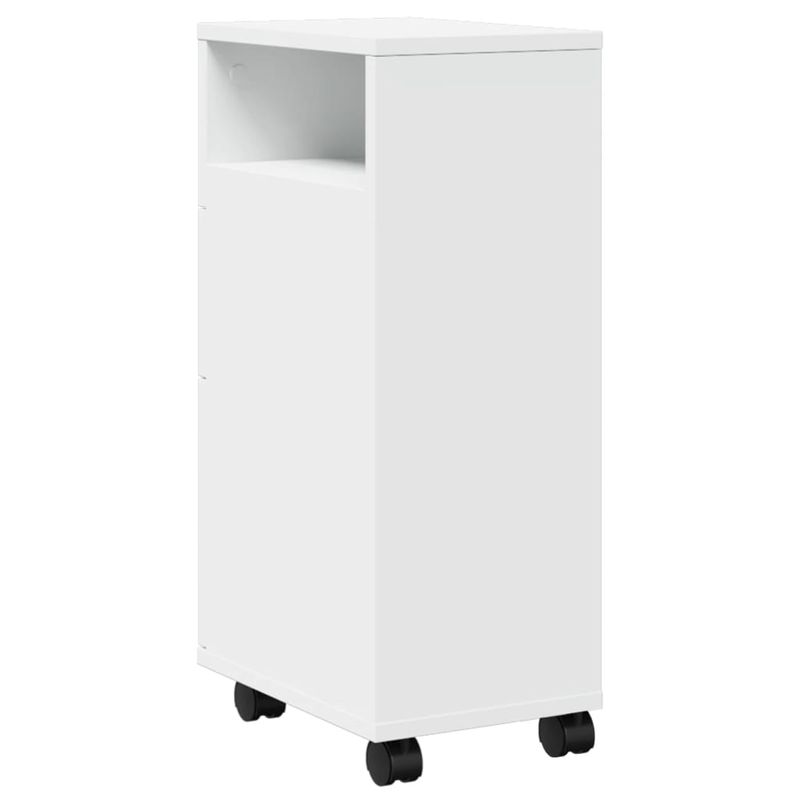 Casa si Gradina - Mobilier - Dulapuri si sifoniere - Dulapuri - Dulap de baie ingust cu roti, alb, lemn prelucrat - Infinity.ro