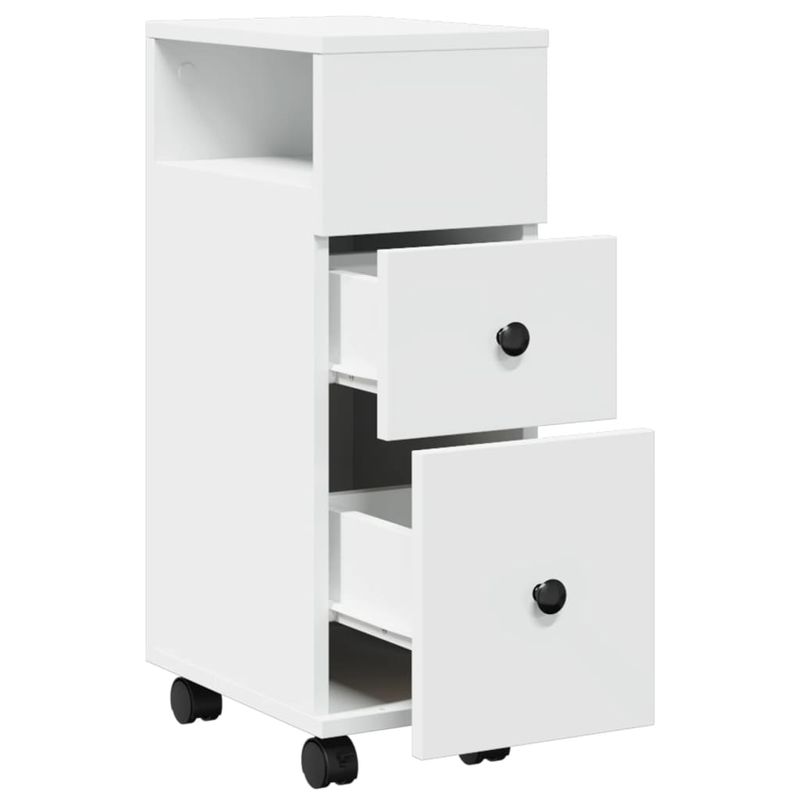 Casa si Gradina - Mobilier - Dulapuri si sifoniere - Dulapuri - Dulap de baie ingust cu roti, alb, lemn prelucrat - Infinity.ro
