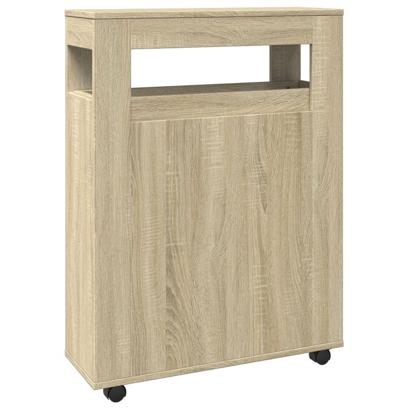 Casa si Gradina - Mobilier - Dulapuri si sifoniere - Dulapuri - Dulap de baie ingust cu roti, stejar sonoma, lemn prelucrat - Infinity.ro