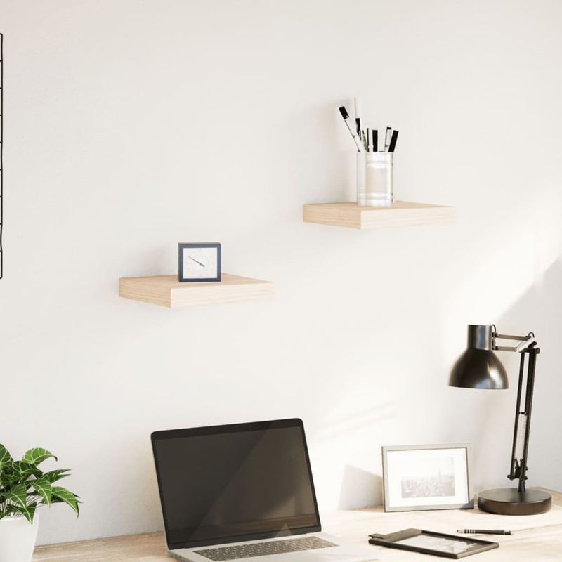 Casa si Gradina - Mobilier - Biblioteci si rafturi - Rafturi - Rafturi plutitoare, 2 buc., 23x23,5x4 cm, lemn prelucrat - Infinity.ro