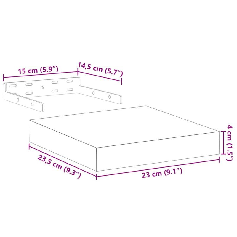 Casa si Gradina - Mobilier - Biblioteci si rafturi - Rafturi - Rafturi plutitoare, 2 buc., 23x23,5x4 cm, lemn prelucrat - Infinity.ro