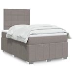 Casa si Gradina - Mobilier - Paturi si accesorii - Paturi - Pat box spring cu saltea, taupe, 120x190 cm material textil - Infinity.ro