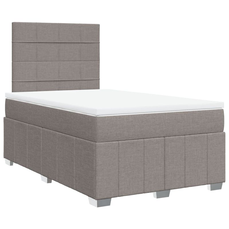 Casa si Gradina - Mobilier - Paturi si accesorii - Paturi - Pat box spring cu saltea, taupe, 120x190 cm material textil - Infinity.ro
