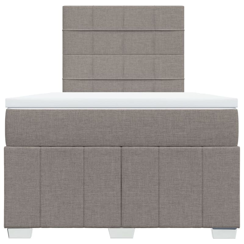 Casa si Gradina - Mobilier - Paturi si accesorii - Paturi - Pat box spring cu saltea, taupe, 120x190 cm material textil - Infinity.ro