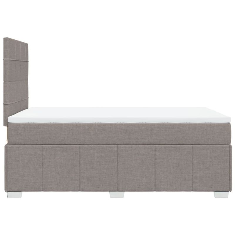 Casa si Gradina - Mobilier - Paturi si accesorii - Paturi - Pat box spring cu saltea, taupe, 120x190 cm material textil - Infinity.ro
