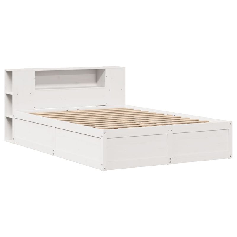 Casa si Gradina - Mobilier - Paturi si accesorii - Paturi - Cadru de pat fara saltea, alb, 140x190 cm, lemn masiv de pin - Infinity.ro