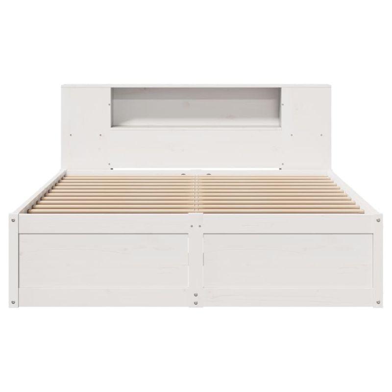 Casa si Gradina - Mobilier - Paturi si accesorii - Paturi - Cadru de pat fara saltea, alb, 140x190 cm, lemn masiv de pin - Infinity.ro