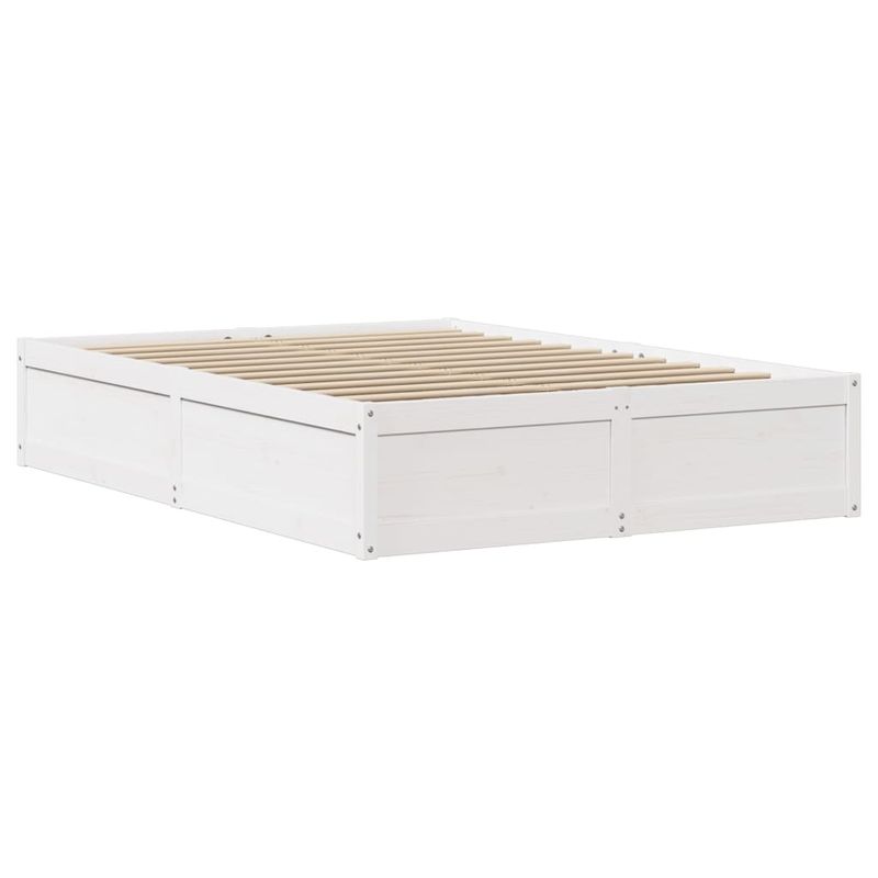 Casa si Gradina - Mobilier - Paturi si accesorii - Paturi - Cadru de pat fara saltea, alb, 140x190 cm, lemn masiv de pin - Infinity.ro
