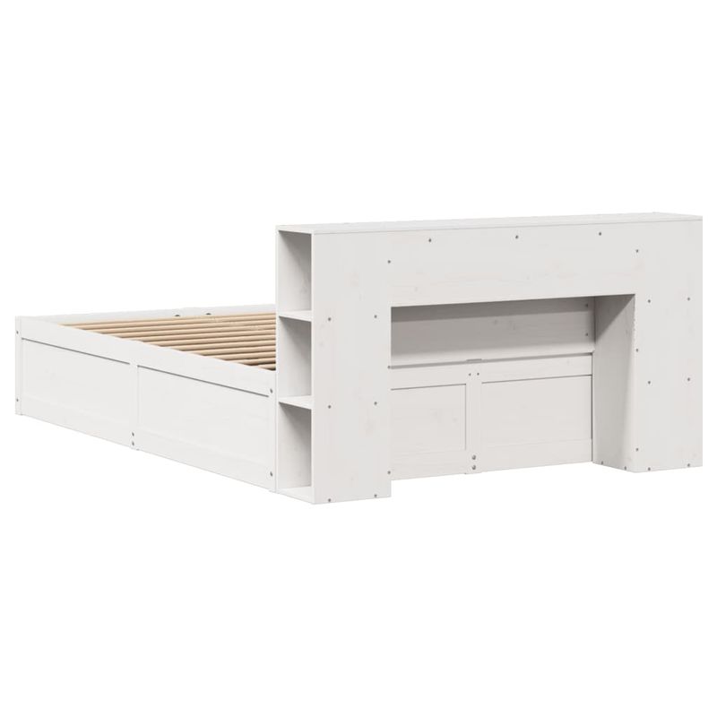 Casa si Gradina - Mobilier - Paturi si accesorii - Paturi - Cadru de pat fara saltea, alb, 140x190 cm, lemn masiv de pin - Infinity.ro