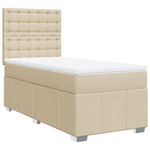 Casa si Gradina - Mobilier - Paturi si accesorii - Paturi - Pat box spring cu saltea, crem, 80x200 cm, textil - Infinity.ro