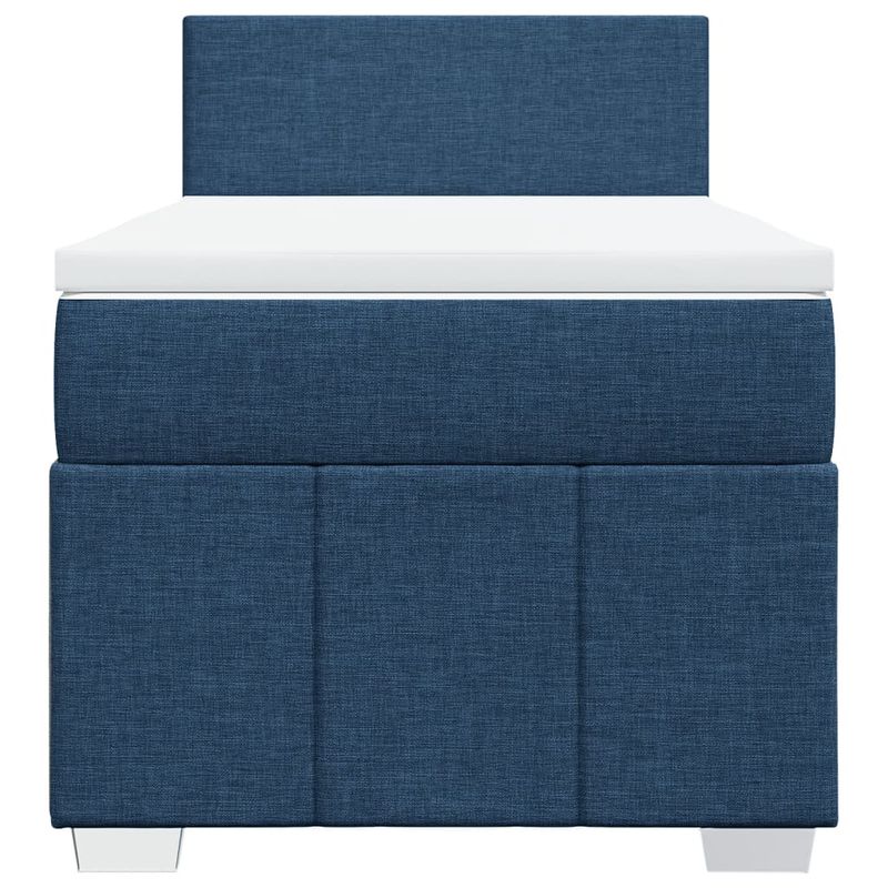 Casa si Gradina - Mobilier - Paturi si accesorii - Paturi - Pat box spring cu saltea, albastru, 90x200 cm, textil - Infinity.ro