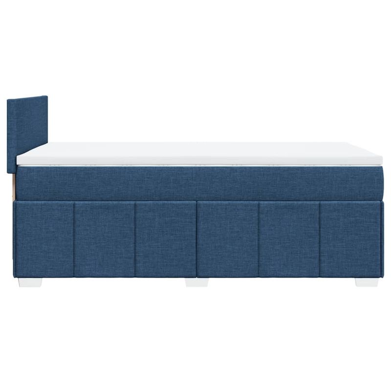 Casa si Gradina - Mobilier - Paturi si accesorii - Paturi - Pat box spring cu saltea, albastru, 90x200 cm, textil - Infinity.ro