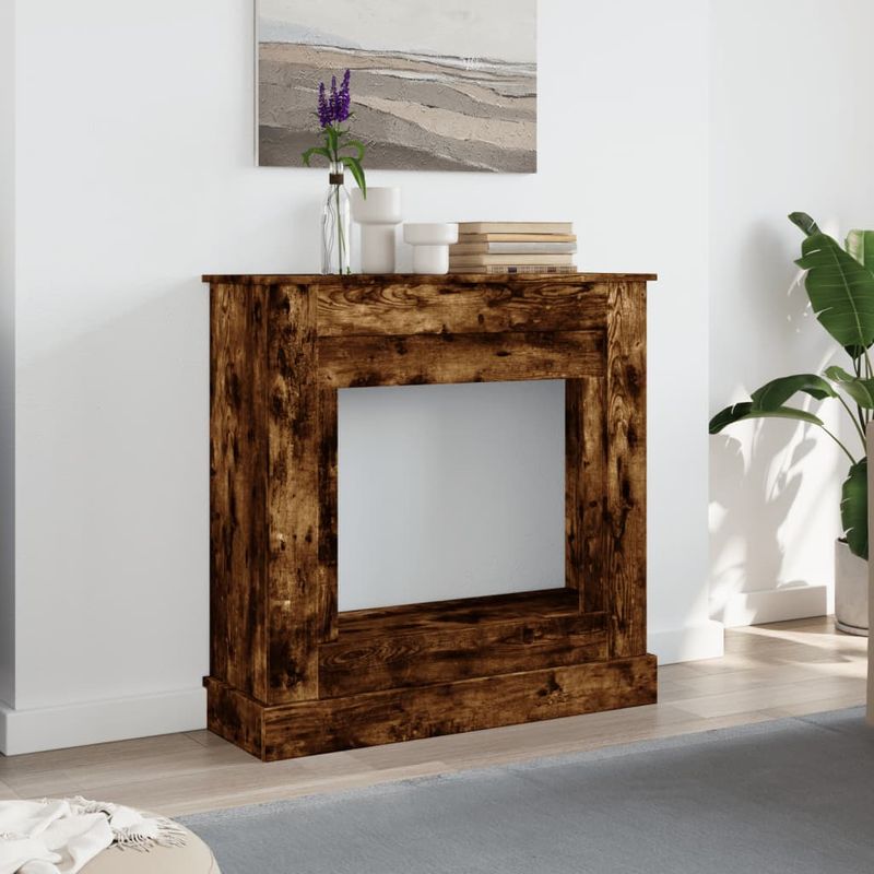 Casa si Gradina - Termice - Sobe, Seminee si accesorii - Accesorii seminee si sobe - Masca de semineu, stejar fumuriu 90x30x90 cm, lemn prelucrat - Infinity.ro