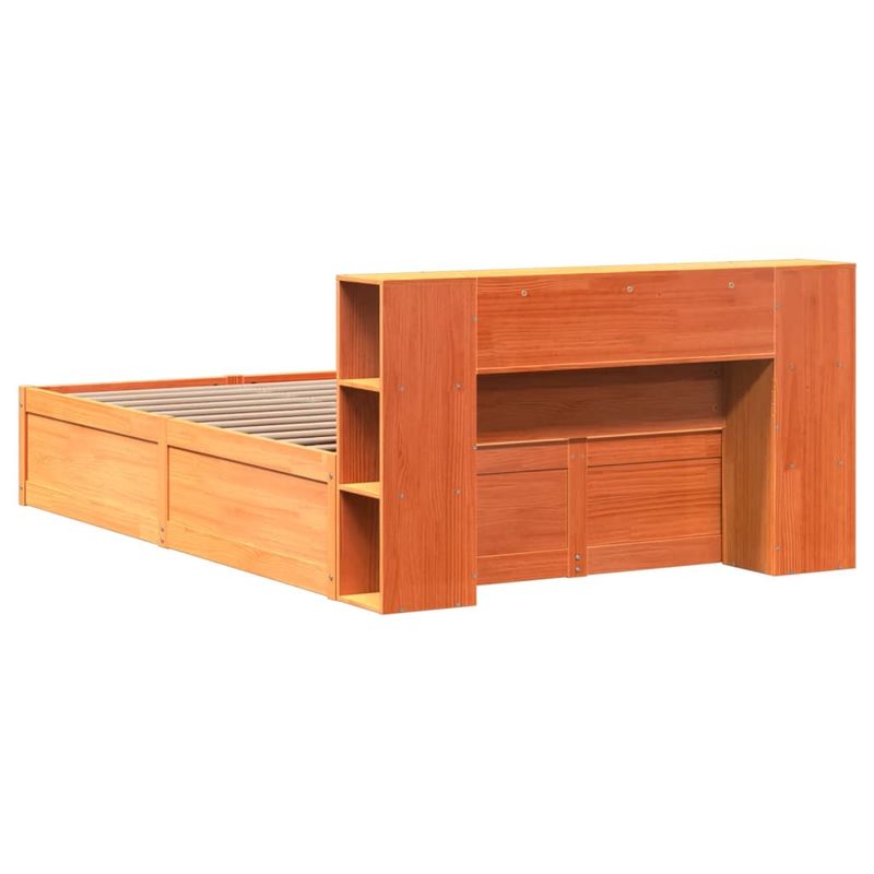 Casa si Gradina - Mobilier - Paturi si accesorii - Paturi - Cadru pat fara saltea, maro ceruit, 120x200 cm, lemn masiv pin - Infinity.ro