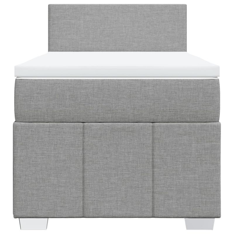 Casa si Gradina - Mobilier - Paturi si accesorii - Paturi - Pat continental cu saltea, gri deschis, 80x200 cm, textil - Infinity.ro