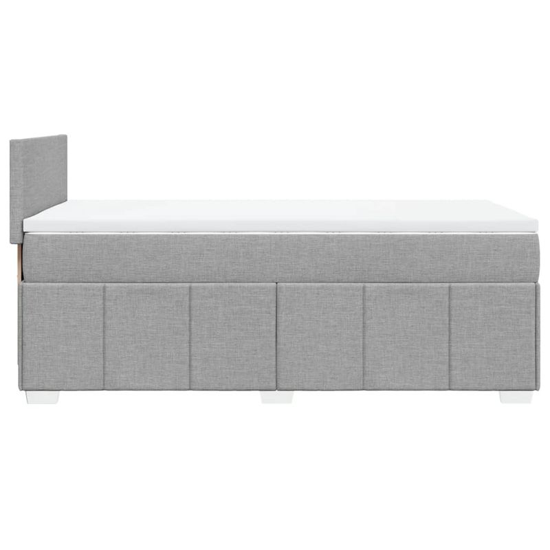 Casa si Gradina - Mobilier - Paturi si accesorii - Paturi - Pat continental cu saltea, gri deschis, 80x200 cm, textil - Infinity.ro