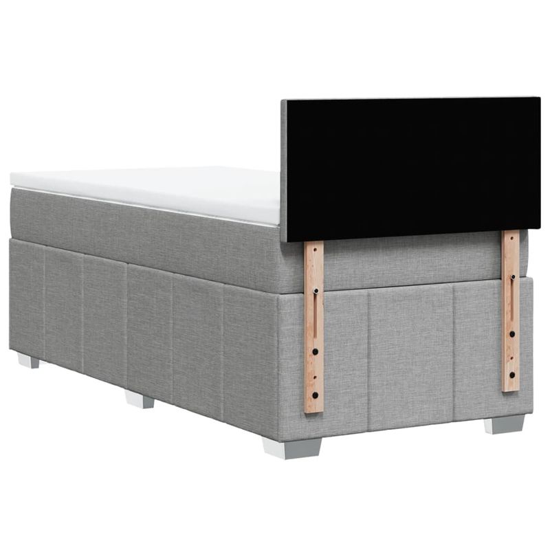 Casa si Gradina - Mobilier - Paturi si accesorii - Paturi - Pat continental cu saltea, gri deschis, 80x200 cm, textil - Infinity.ro
