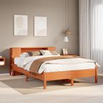 Casa si Gradina - Mobilier - Paturi si accesorii - Paturi - Pat cu biblioteca fara saltea maro 160x200 cm lemn masiv de pin - Infinity.ro