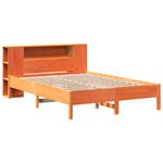 Casa si Gradina - Mobilier - Paturi si accesorii - Paturi - Pat cu biblioteca fara saltea maro 160x200 cm lemn masiv de pin - Infinity.ro