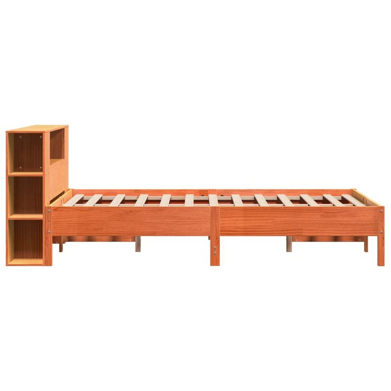 Casa si Gradina - Mobilier - Paturi si accesorii - Paturi - Pat cu biblioteca fara saltea maro 160x200 cm lemn masiv de pin - Infinity.ro