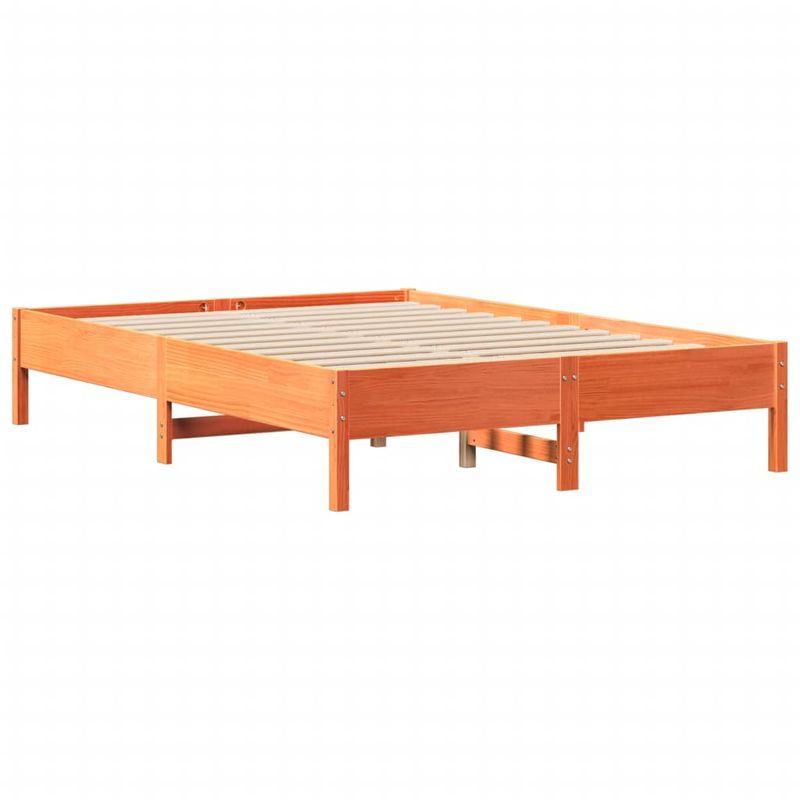 Casa si Gradina - Mobilier - Paturi si accesorii - Paturi - Pat cu biblioteca fara saltea maro 160x200 cm lemn masiv de pin - Infinity.ro