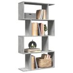 Casa si Gradina - Mobilier - Biblioteci si rafturi - Biblioteci - Biblioteca/separator 4 niveluri gri beton 70x24x129cm lemn - Infinity.ro